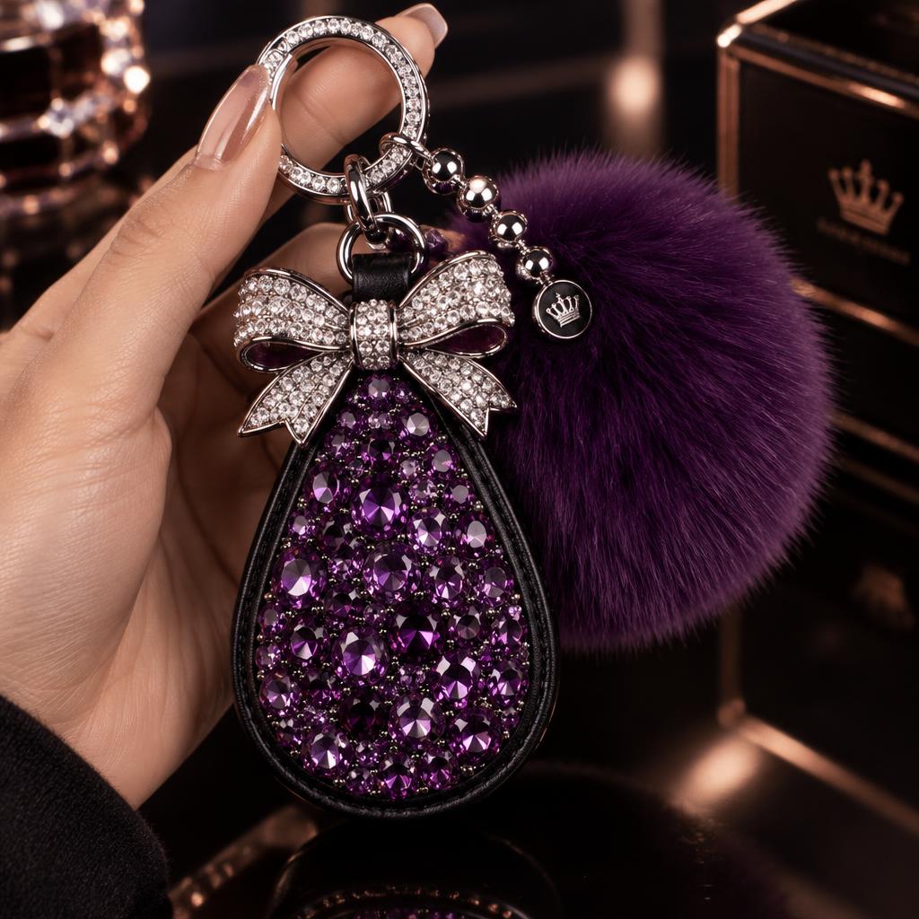 Amethyst Bow Key Charm