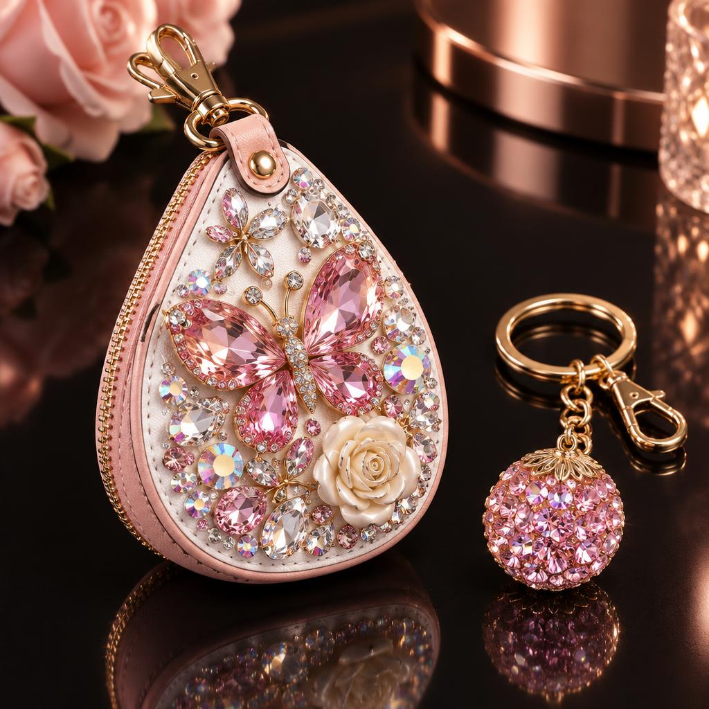 Butterfly Rose Key Case