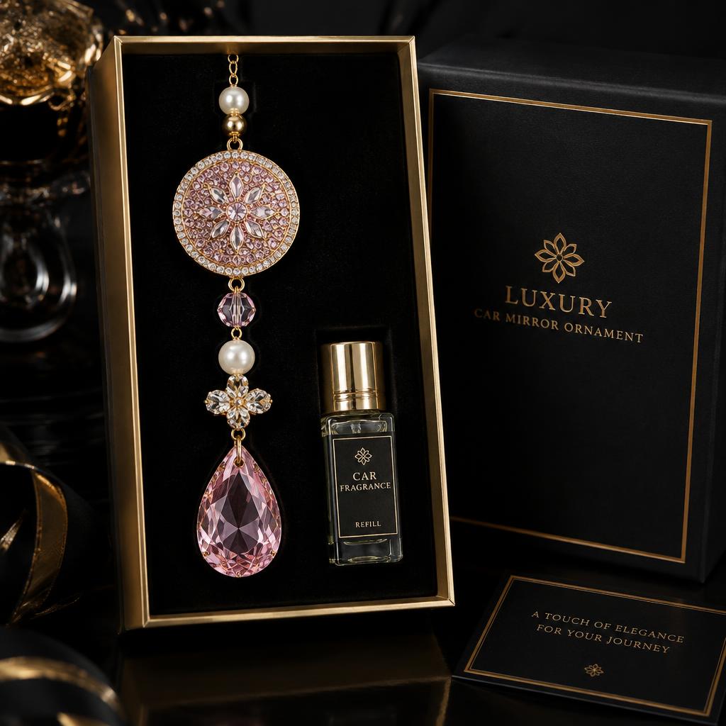 Rose Crystal Mirror Pendant